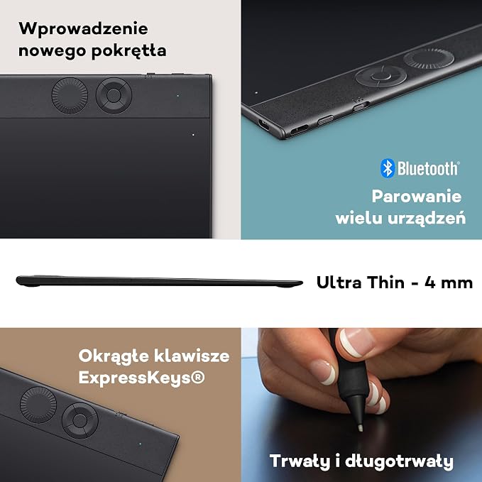 Wacom Intuos Pro Medium – innowacyjny tablet z rysikiem Wacom Pro Pen 3, kompaktowy i lekki – wszechstronny wybór dla ilustratorów, projektantów i edytorów zdjęć | Tablet graficzny (wymagany komputer PC lub Mac), ultracienki dla kreatywnych podróży - obrazek 5
