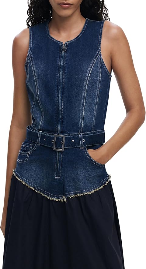 Desigual Sukienka casualowa Kobiety Vest_poplin