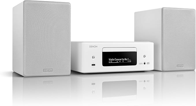 Denon CEOL N-12DAB kompaktowy zestaw, wzmacniacz HiFi z głośnikami, odtwarzacz CD, strumieniowe przesyłanie muzyki, HEOS Multiroom, Bluetooth, WLAN, AirPlay 2, kompatybilny z Alexą, 2 wejścia - obrazek 4