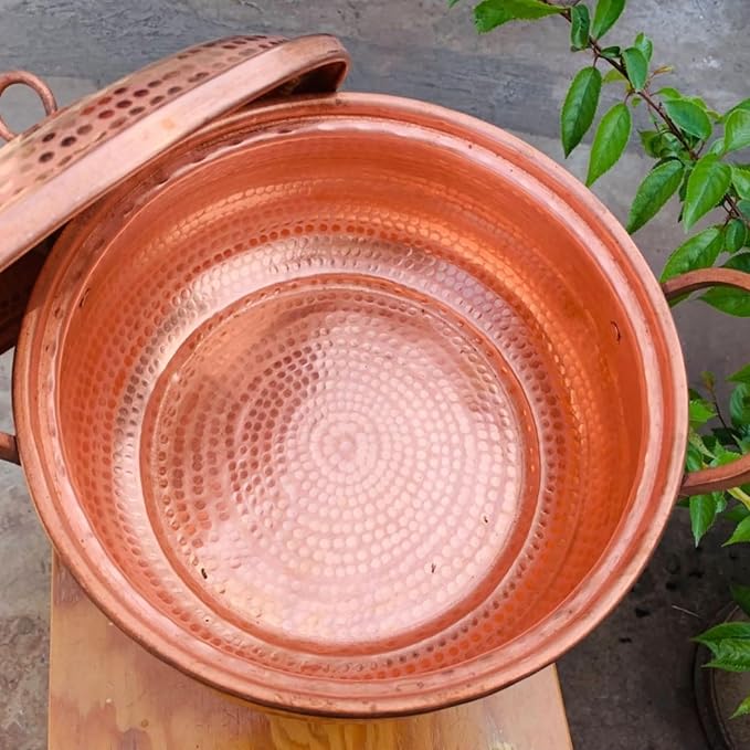 Ręcznie wykonany garnek do gotowania z czystej miedzi 24 cm - obrazek 6