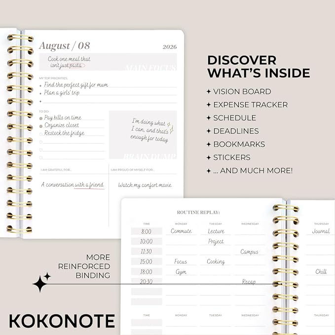 Kokonote Academic Diary 2026-2027 Week to View - obrazek 4