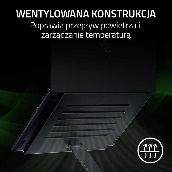 Razer Adjustable Laptop Stand - Ergonomiczna podstawka pod laptopa z regulacją wysokości, przeznaczona do laptopów o przekątnej do 18 cali (regulowana wysokość i nachylenie) Czarna - obrazek 6