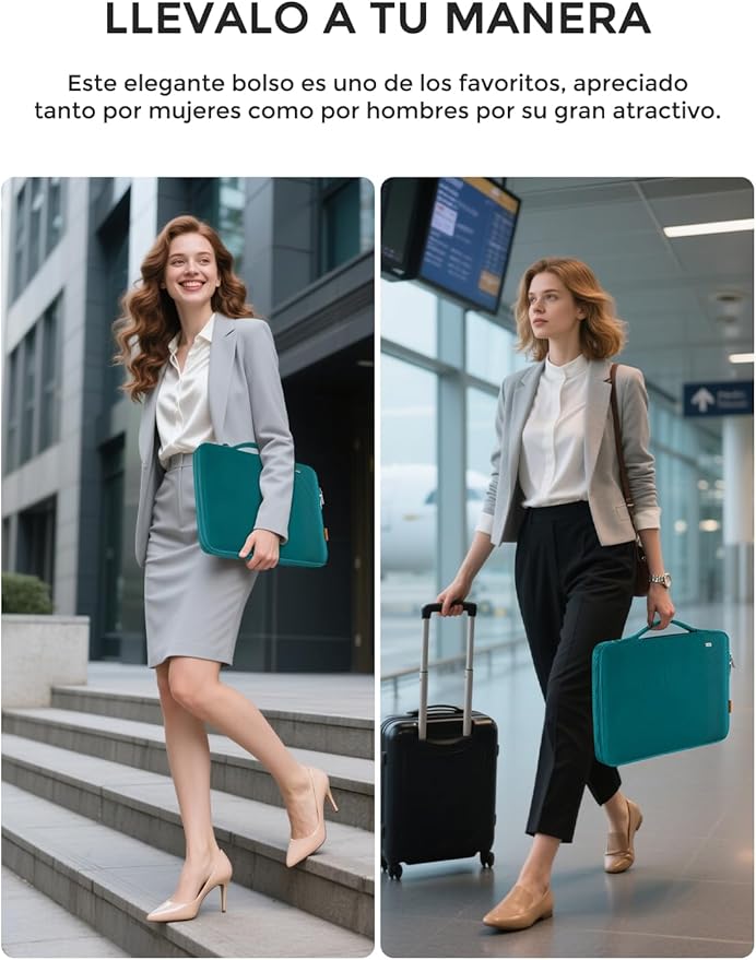 DOMISO Torba na laptopa 17", odporno na uderzenia, wodoszczelna, do HP Pavilion 17 Envy, Dell Inspiron, Lenovo IdeaPad, LG Gram, Acer, MSI, ASUS, turkusowa - obrazek 5