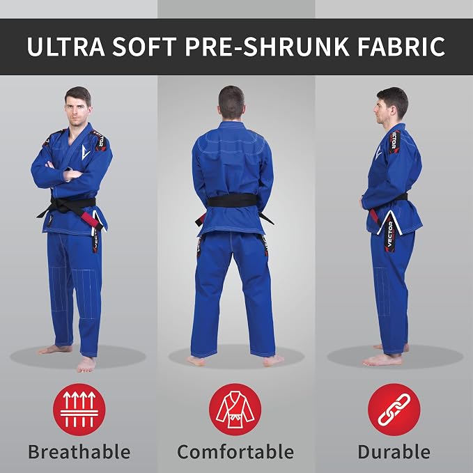 Vector brazylijski Jiu Jitsu BJJ Gi kimono z darmowym biaナZm paskiem - obrazek 5