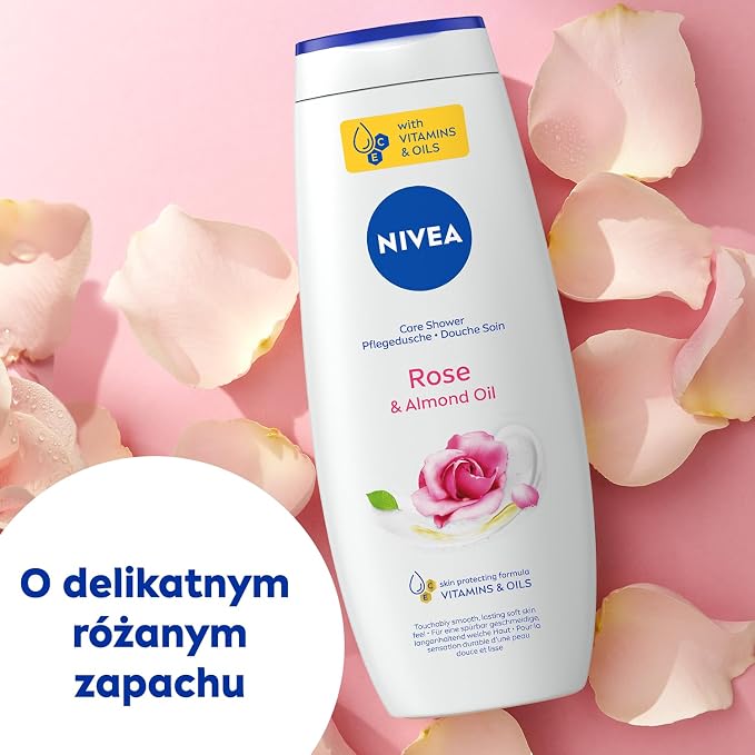 NIVEA Rose & Almond Oli Pielęgnujący żel pod prysznic do ciała - obrazek 4