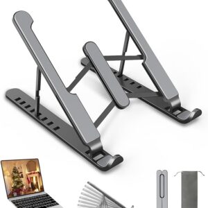 Stojak na laptopa z 8 regulowanymi stopniami | antypoślizgowy stojak na laptopa z tworzywa sztucznego i silikonu, kompatybilny z 10-15,6"