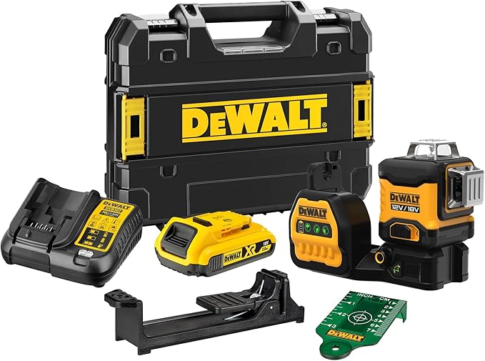 DEWALT, Laser liniowy 10,8V z zieloną wiązką, samopoziomujący, DCE089D1G