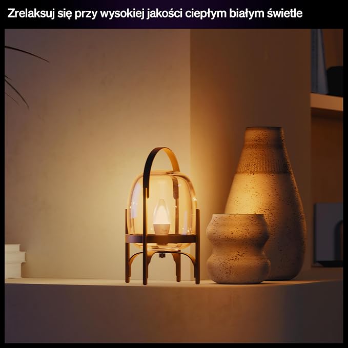 Philips Hue Smart Żarówka Świeca LED, B39, E14, 470 lm, Ciepłe Białe Światło 2700 K, Niski Poziom Przyciemniania, Alexa, Google Home, Apple Home, 2 szt. - obrazek 2