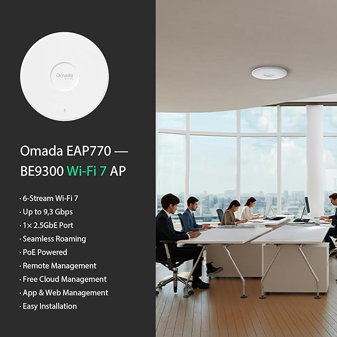 TP‑Link Omada EAP770-7-pasmowy punkt dostępowy WiFi Tri-Band dachowy, do 11 Gb/s, port 2,5 GbE, PoE, Mesh, Continuous Roaming - obrazek 5