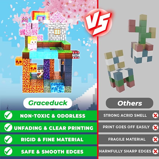 GraceDuck Magnetyczne Klocki 150 szt - obrazek 6