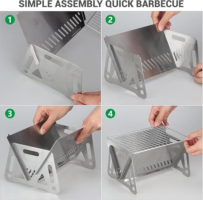 Mini grill sk艂adany grill kempingowy - obrazek 3