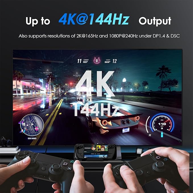 Stacja dokująca Steam Deck WAVLINK 6 w 1 do Steam Deck/ROG Ally/Legion Go z 4K przy 144 Hz HDMI 2.1, 100 W PD IN, 3 x 10G USB 3.2, Gigabit RJ45 | Moc wejściowa 100 W, Gigabit RJ45, 2 x USB-A 10 Gb/s, 1 x USB-C 10 Gb/s, kompatybilna z Steam Deck/ROG Ally - obrazek 3
