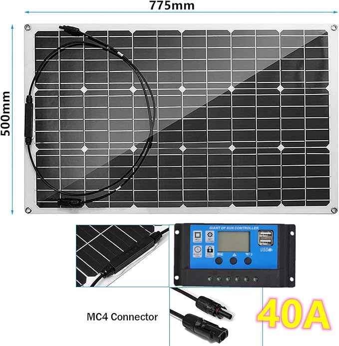 Zestaw solarny 80 W 20 V monokrystaliczny - obrazek 2