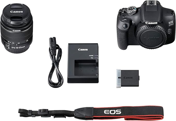 Canon EOS 2000D lustrzanka – z obiektywem EF-S 18-55 F3.5-5.6 III (24,1 MP, DIGIC 4+, 7,5 cm (3,0"), LCD, Full HD, WIFI, czujnik APS-C CMOS, czarny - obrazek 6