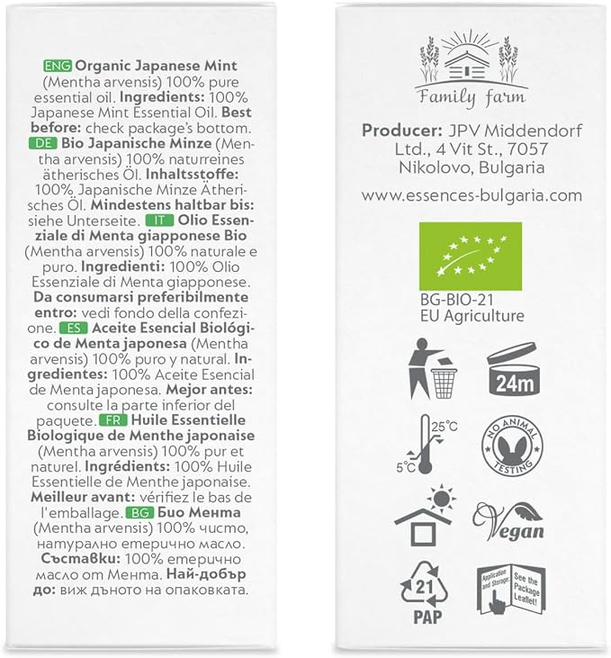 Essences Bułgaria Organiczny Olejek Eteryczny z Mięty 10 ml - obrazek 4