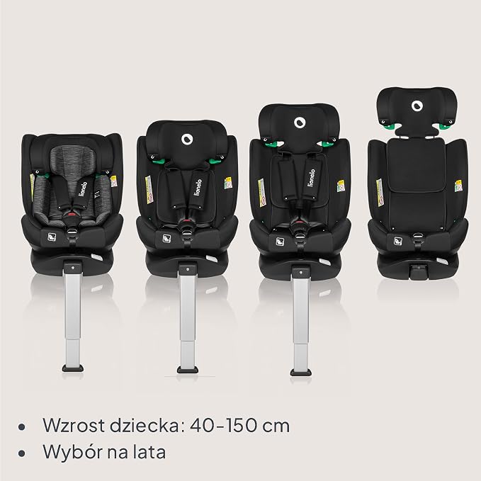 Lionelo LO-BRAAM I-SIZE BLACK CARBON Fotelik Samochodowy - obrazek 6