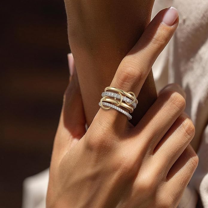 Emibele Stackable Rings for Women - obrazek 4