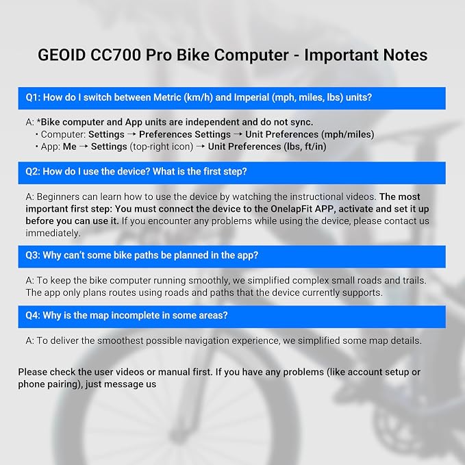 GEOID CC700 Pro 2 8" kolorowy ekran dotykowy licznik rowerowy GPS - obrazek 5