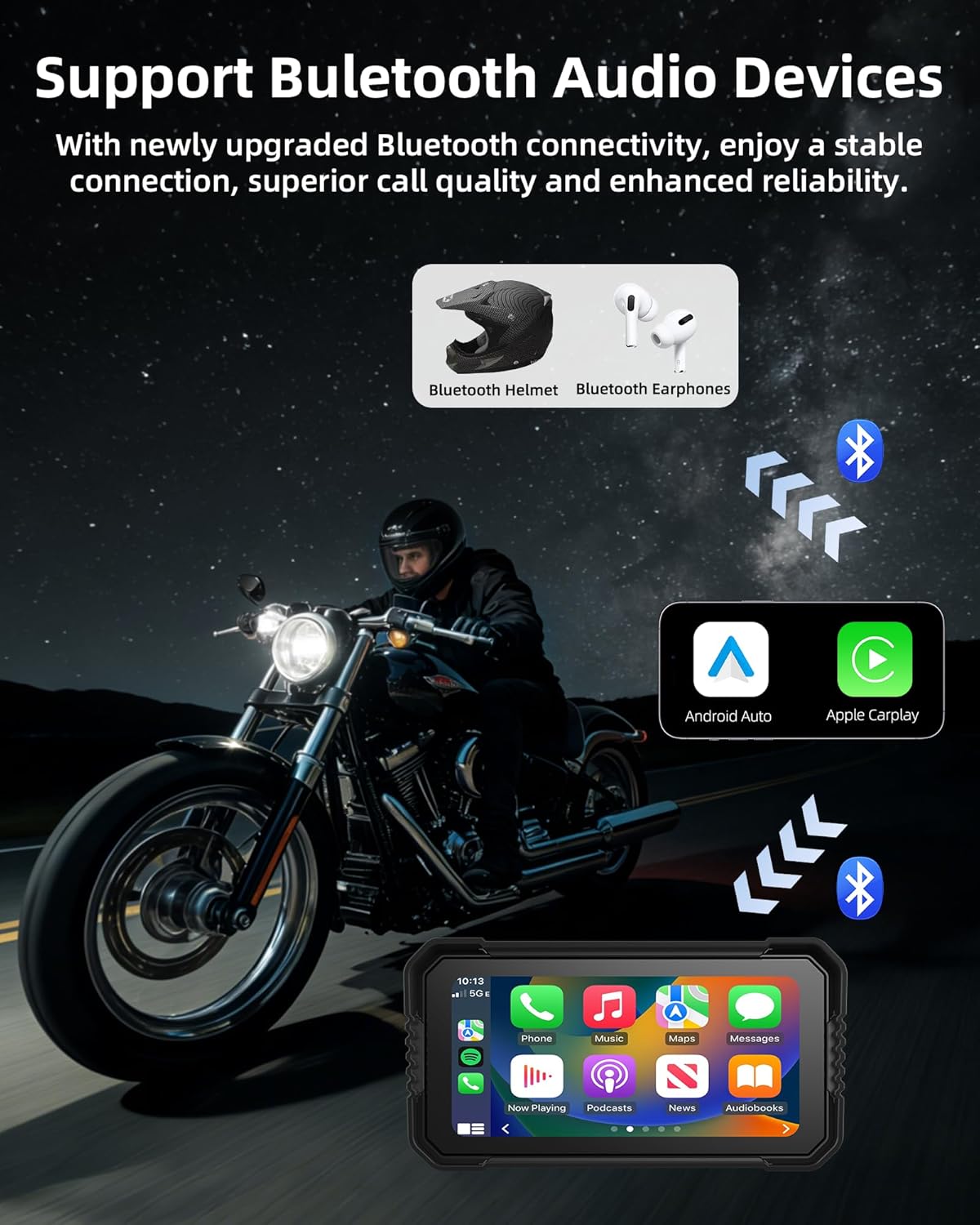 Jansite 6 25-calowy wyświetlacz motocyklowy Carplay z TPMS - obrazek 7
