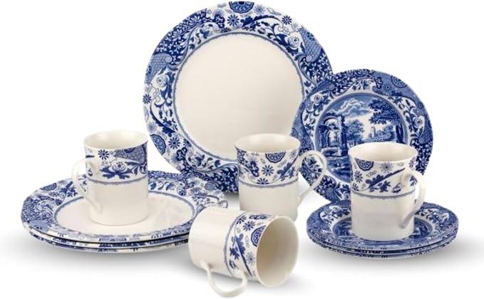 Spode Niebieski włoski zestaw naczyń Brocato