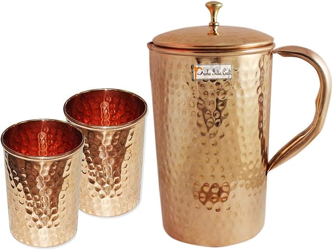 Prisha India Craft Najwyższej jakości dzbanek z czystej miedzi