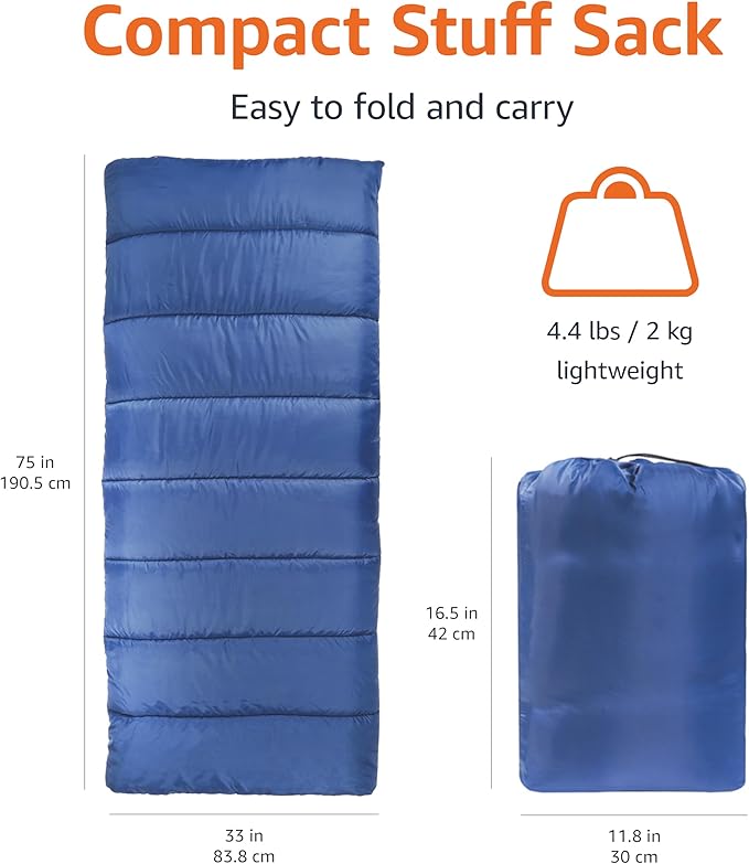Amazon Basics prostokątny śpiwór na zimne dni - obrazek 4