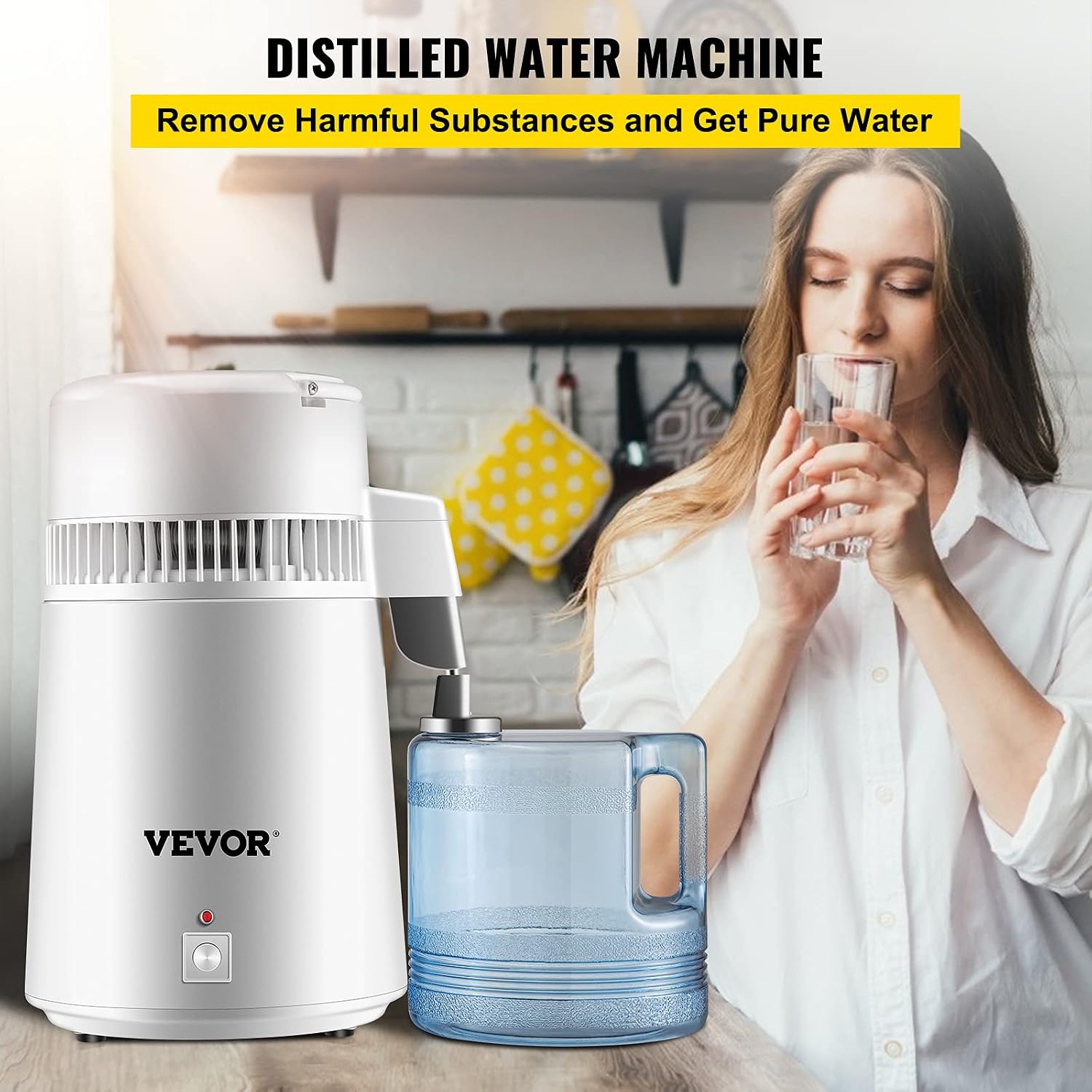 VEVOR Pure Water Distiller 4L Wewnętrzna Destylacja Wody ze Stali - obrazek 3
