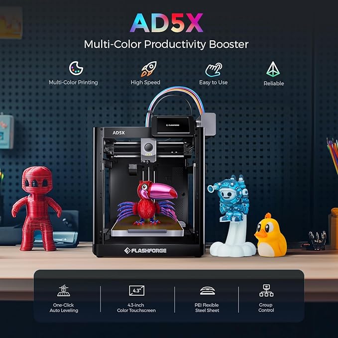 Flashforge Drukarka 3D Adventurer 5X z wielokolorowym nadrukiem - obrazek 5