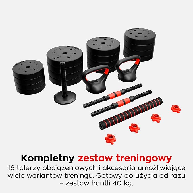 Athler Lion 45 Zestaw hantli regulowanych 4w1 ze sztangą do 40 kg - obrazek 4