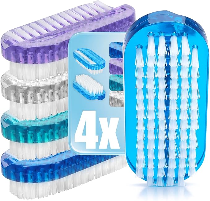 COM-FOUR® 4x szczoteczki do mycia rak w jasnych kolorach