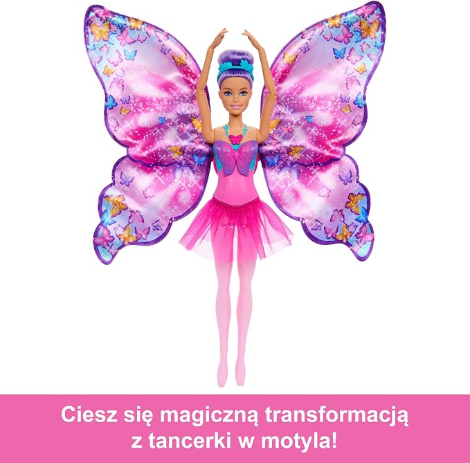 Barbie Lalka 2 w 1 Taniec i Motylek - obrazek 5
