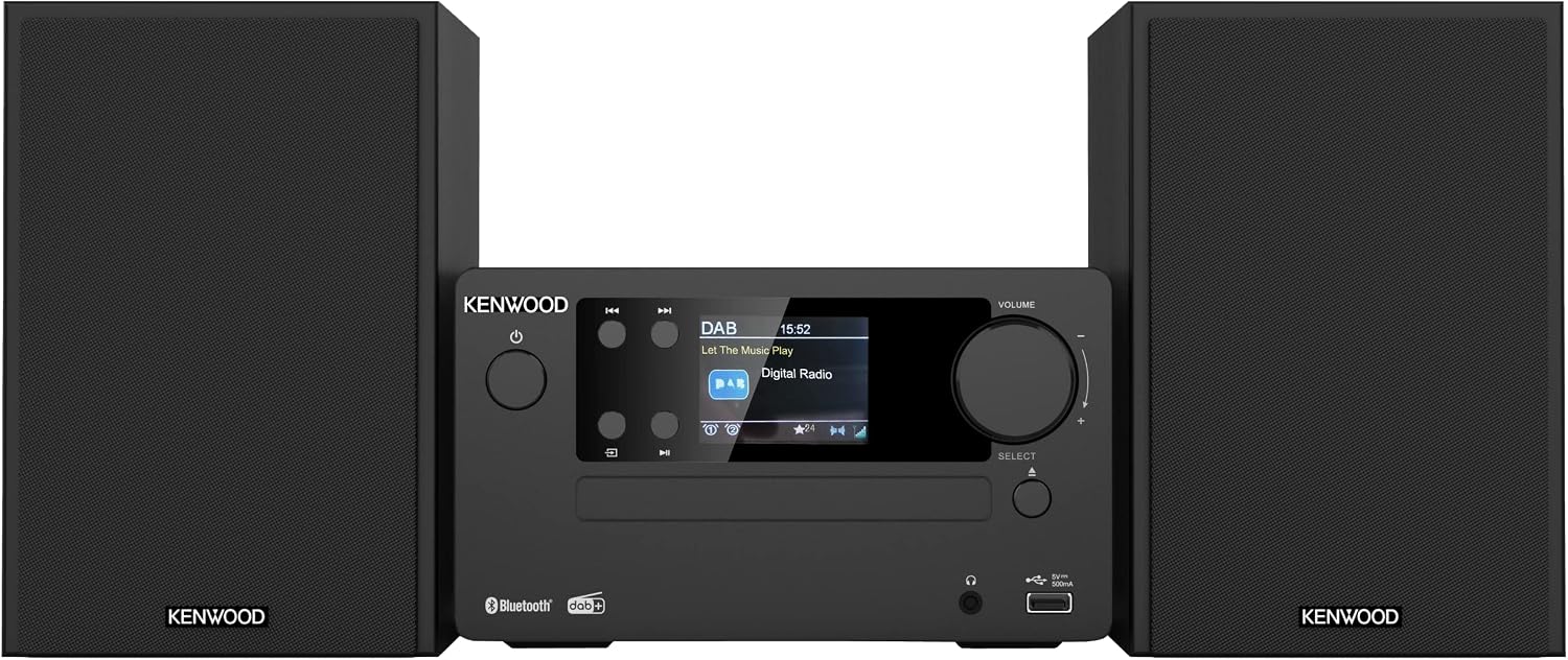 KENWOOD M-725DAB-B - Micro Hi-Fi system z DAB+, CD, USB, Bluetooth i wyświetlaczem TFT, Midnight Black - obrazek 2