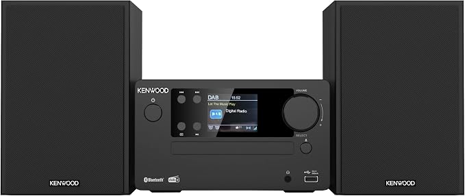KENWOOD M-725DAB-B - Micro Hi-Fi system z DAB+, CD, USB, Bluetooth i wyświetlaczem TFT, Midnight Black