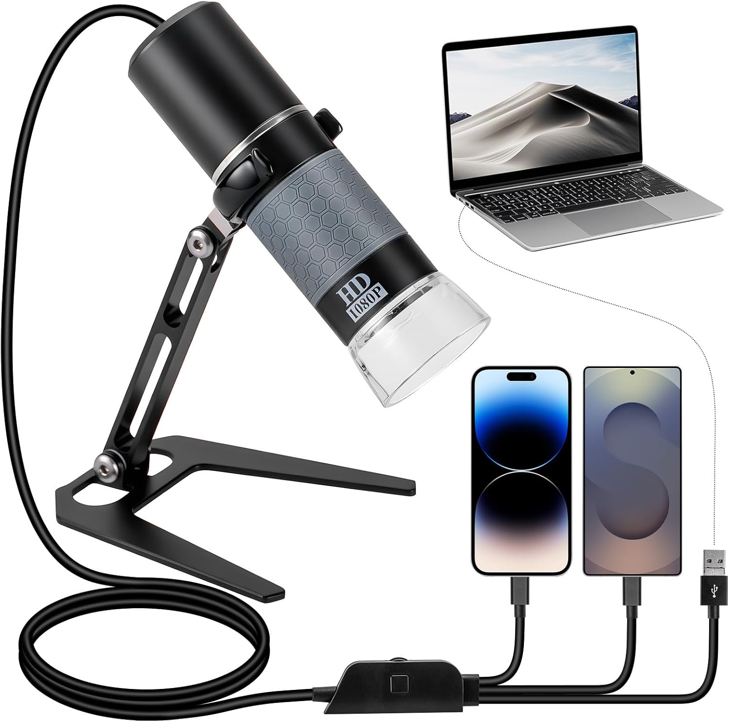 Mikroskop USB 1080P z metalowym stojakiem - obrazek 2