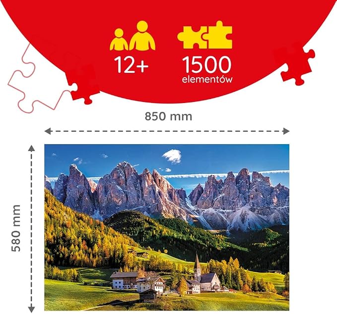Trefl Puzzle 1500 Elementów Dolina Val di Funes - obrazek 3