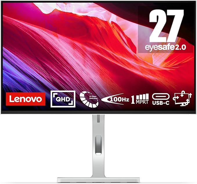 Lenovo L27h-4A 27-calowy monitor QHD IPS, 48-100Hz, regulacja wysokości