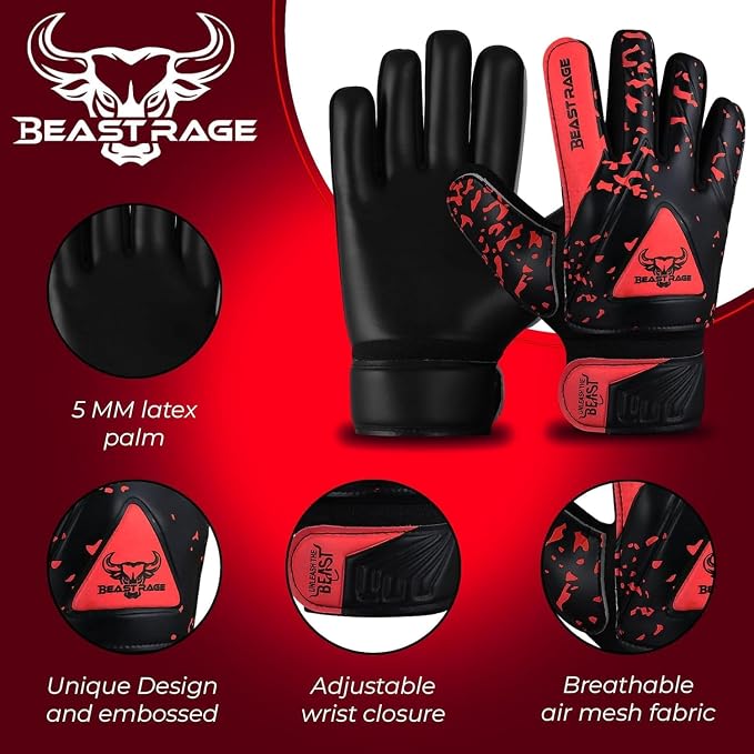 BEAST RAGE Rękawice bramkarskie dla dzieci - obrazek 3