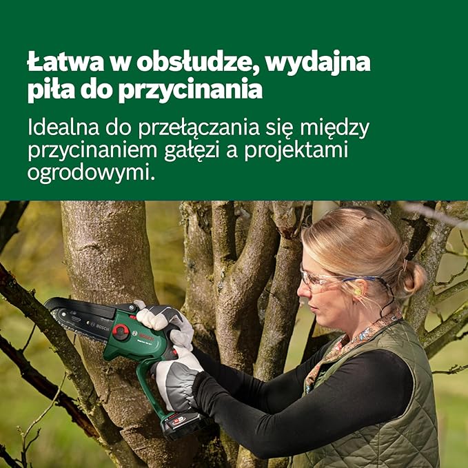 Bosch Mini piła łańcuchowa EasyChain 18V-15-7, do cięcia drewna, system 18V, prędkość łańcucha: 6,95 m/s, bez akumulatora - obrazek 7