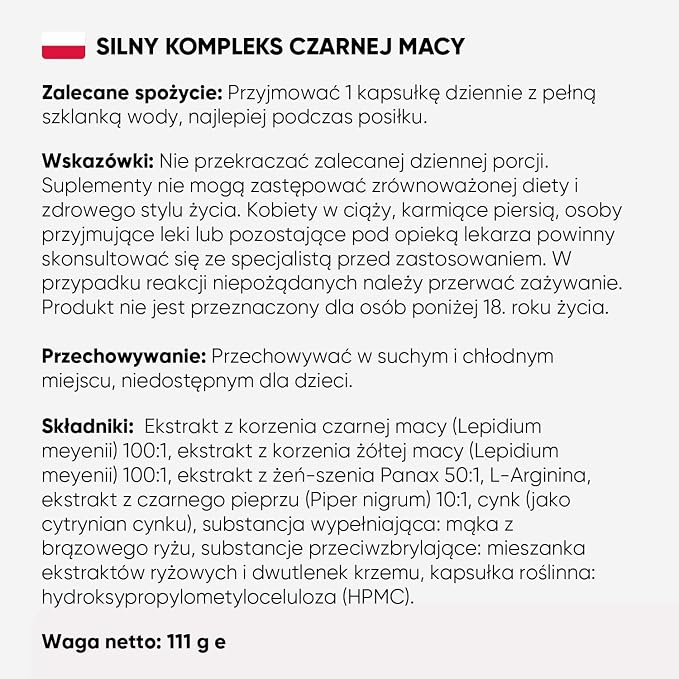 Kompleks Andyjska Maca Czarna i Żółta 5550 mg o mocy 100:1 - obrazek 4