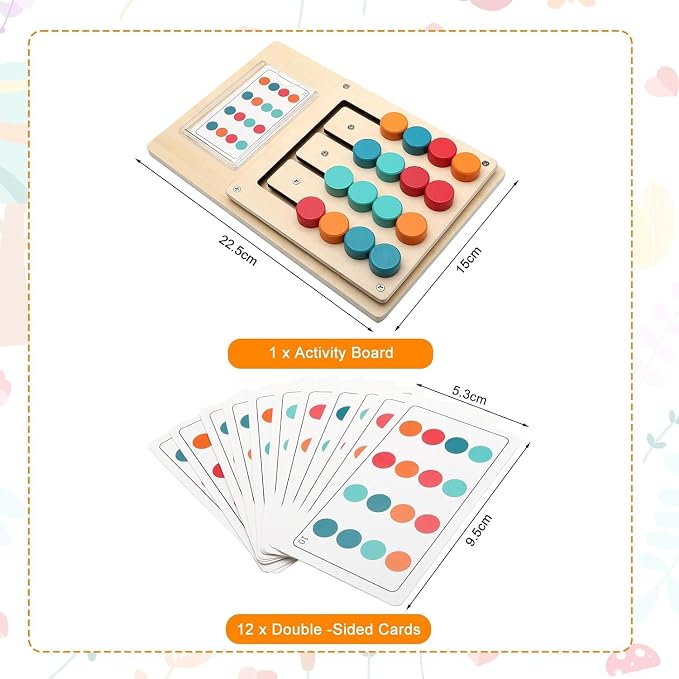 Puzzle z drewna dla dzieci w wieku powyżej 3 lat Montessori Kolorowe - obrazek 2