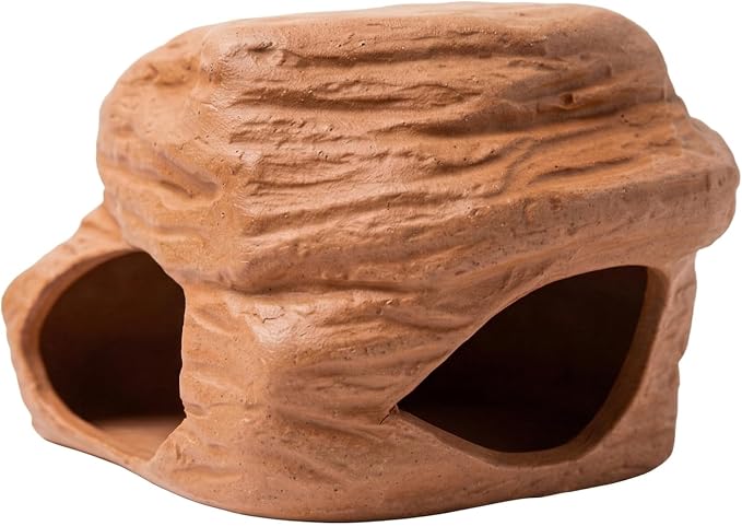 HAPPET Ceramiczna grota do akwarium i terrarium 10 cm – naturalna kryjówka dla ryb, krewetek, gadów i płazów, bezpieczna dekoracja, kolor beżowy