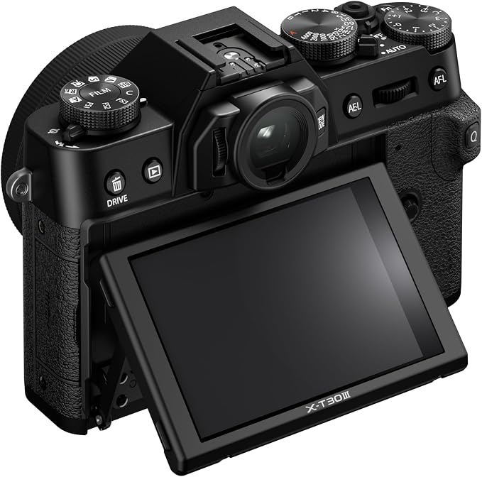 Fujifilm X-T30 III bezlusterkowy aparat cyfrowy 26 MP, tylko korpus, czujnik APS-C X-Trans CMOS 4, filmy 6,2K 30p, wizjer EVF, obrotowy wyświetlacz LCD 3", czarny - obrazek 5