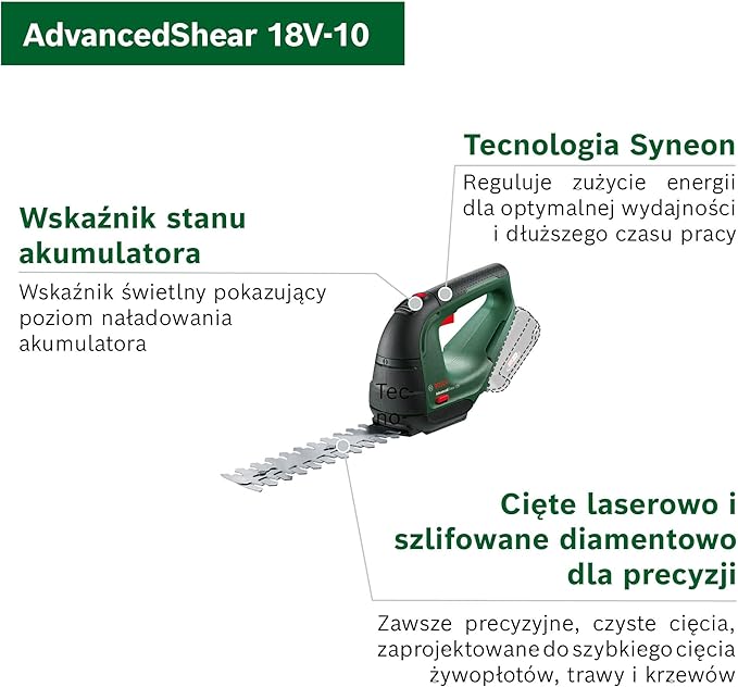 Nożyce do trawy Bosch AdvancedShear 18V-10 (bez akumulatora, system 18 V, ścinają do 85 m² po jednym naładowaniu akumulatora, z ostrzami do trawy i krzewów, w kartonowym opakowaniu) - obrazek 5