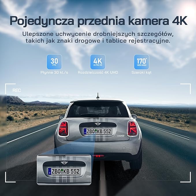 Kamera samochodowa WOLFANG 4K przednia i tylna kamera samochodowa - obrazek 4