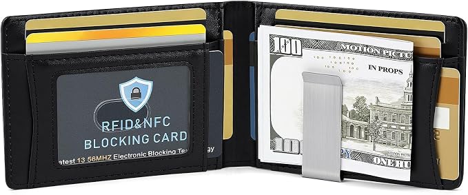 Smukły portfel dla mężczyzn blokujący portfel z kartą RFID - obrazek 3