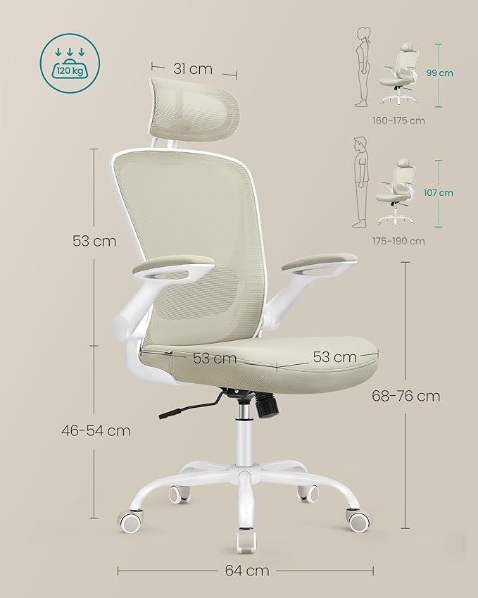 SONGMICS ergonomiczne krzesło biurowe - obrazek 4