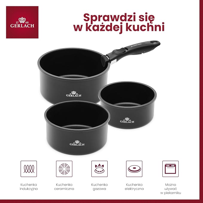 Gerlach Smart Zestaw Garnków Ceramicznych Komplet Garnków Z Powłoką - obrazek 4