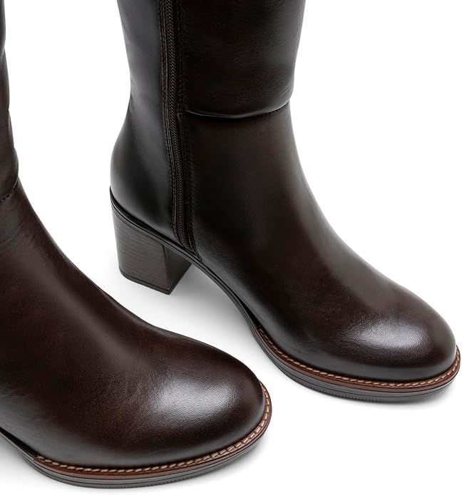 Porronet Skórzane buty na obcasie Moka Rita - obrazek 3