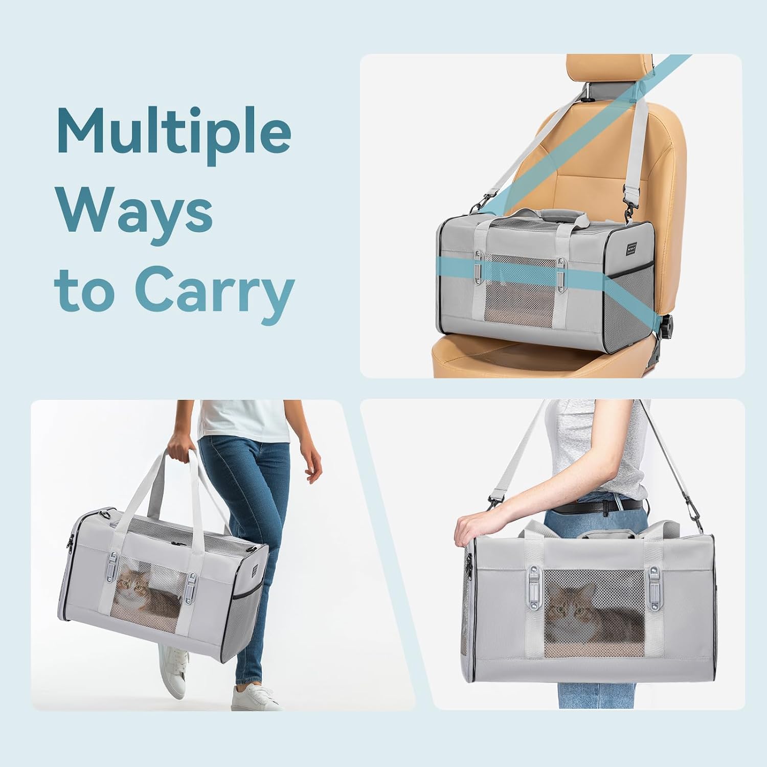 PETSFIT Transporter samochodowy dla dużego kota - obrazek 3