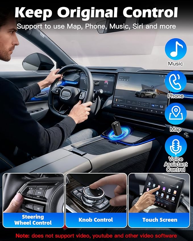 Lullu Bezprzewodowy adapter Carplay 2026 - obrazek 3